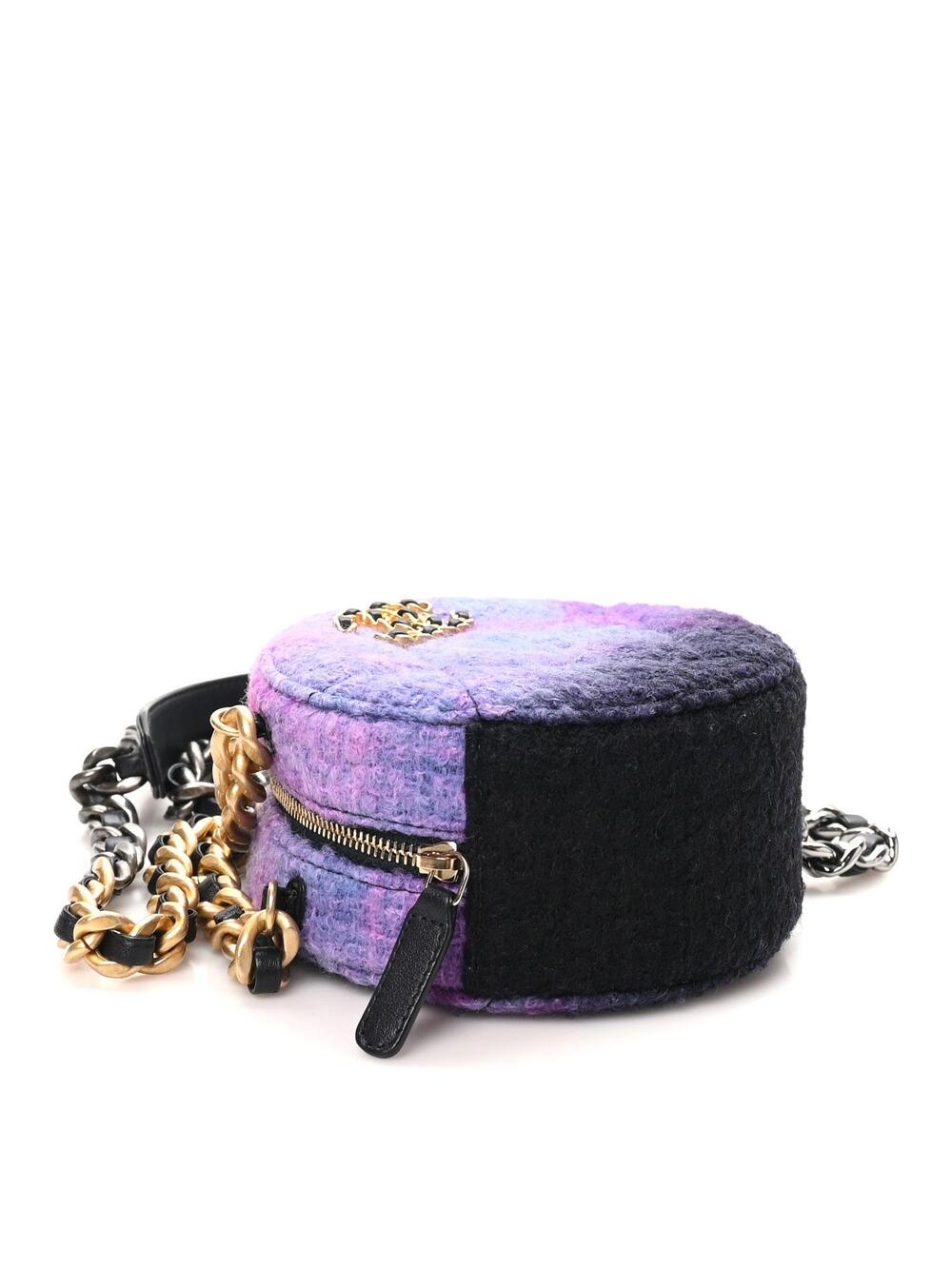 Wool Tweed Chanel 19 Round Clutch With #363696C18B